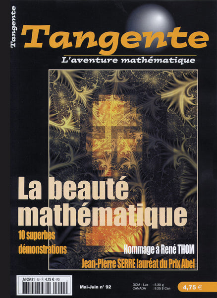 Numéro 92 Tangente magazine - La beauté mathématique