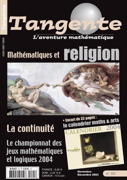 Numéro 95 Tangente magazine - Mathématiques et religion